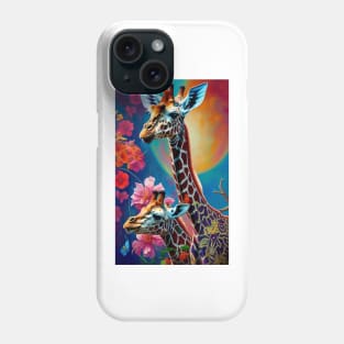 Giraffe Colorful Floral Flower Phone Case