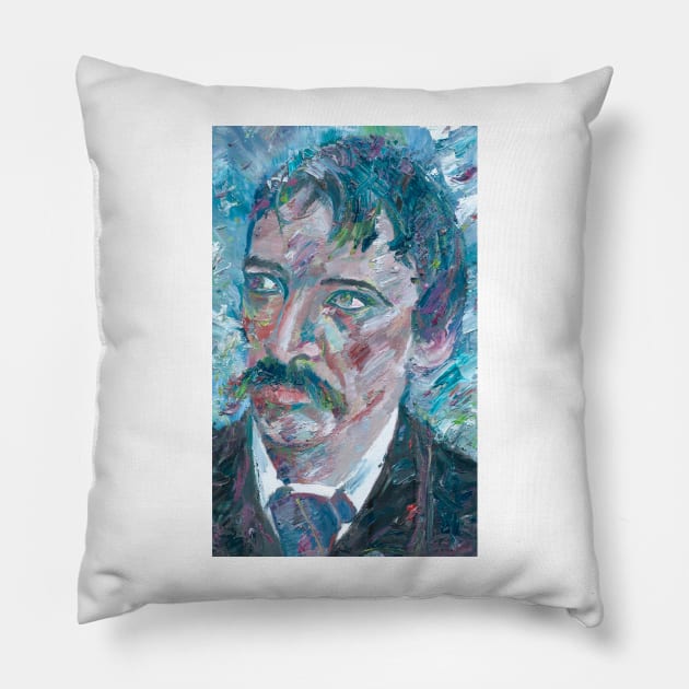 ROBERT LOUIS STEVENSON oil portrait Pillow by lautir