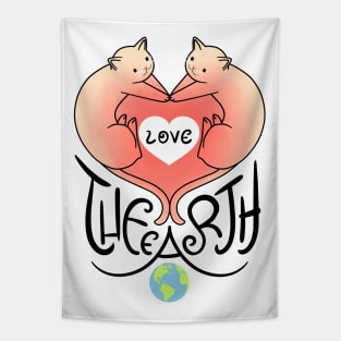 Love the Earth - Cat Heart V.1 Tapestry