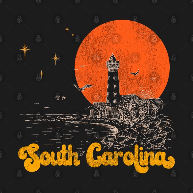 Vintage State of South Carolina Mid Century Distressed Aesthetic by darklordpug