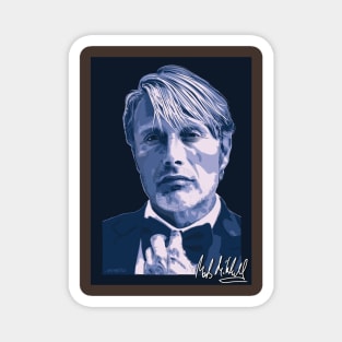 Mads Mikkelsen Signed Portrait 2 Magnet