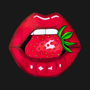 Sexy Strawberry Lip Red - Lipstick Women - Strawberry Mouth T-Shirt