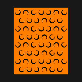 Happy Halloween Orange Moon Pattern T-Shirt