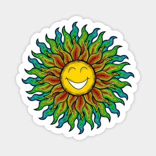 SUPER HAPPY SUN SUNSHINE Psychedelic Sunshine Magnet