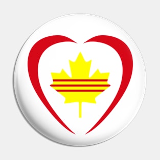 Canadian Vietnamese (South) Multinational Patriot Flag (Heart) Pin