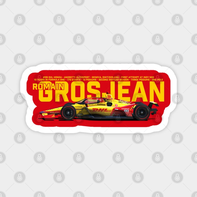 Romain Grosjean 2022 (yellow) Magnet by Sway Bar Designs