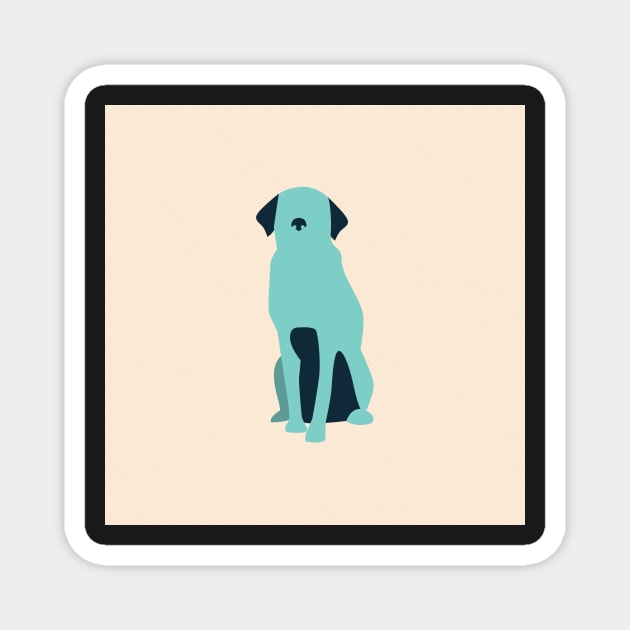 Blue Dog on Pink Magnet by greenoriginals