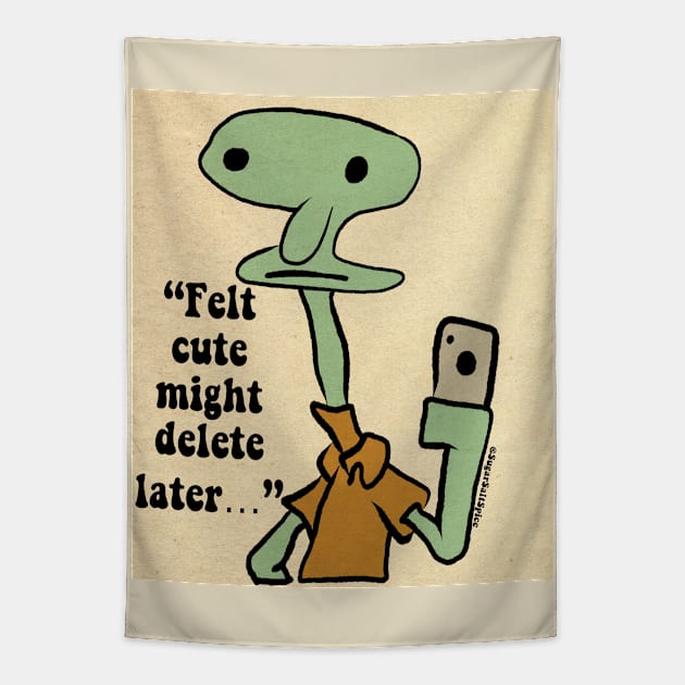 Awkward Squidward #1b Tapestry by SugarSaltSpice