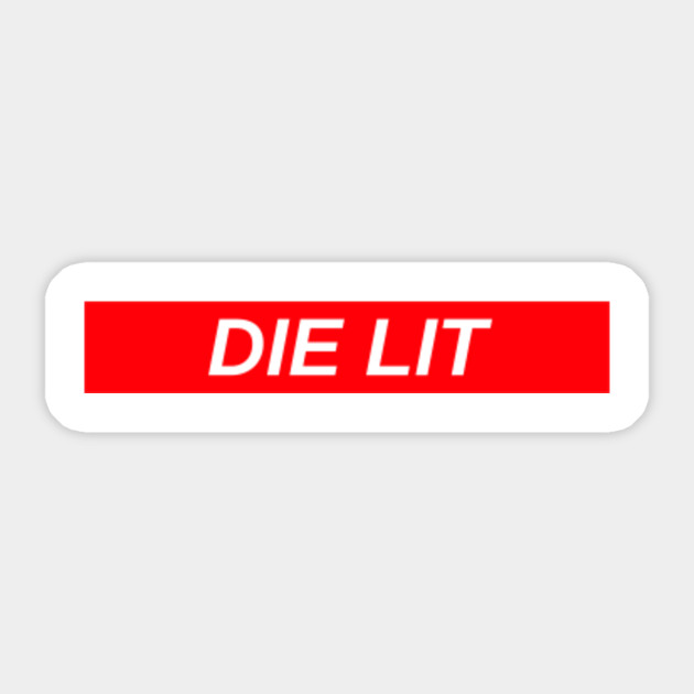 Die Lit Red Box Logo Playboi Carti Sticker Teepublic
