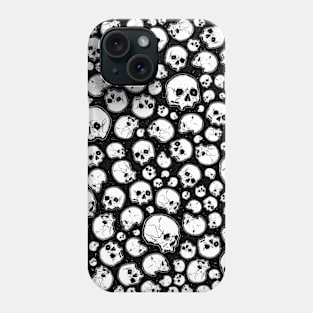 Skulls Attack, Skull Pattern, Halloween, Horror, Creepy Design Sticker Phone Case