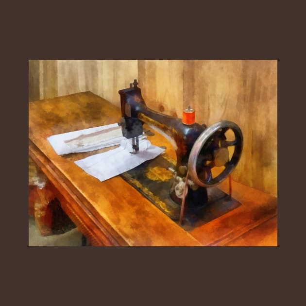 Sewing Machine With Orange Thread by SusanSavad