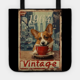 Vintage 1964 - 60 Year Old Corgi Dog Coffee NYC 60th Birthday Tote