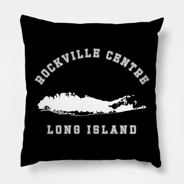 Rockville Centre (Dark Colors) Pillow by Proud Town Tees