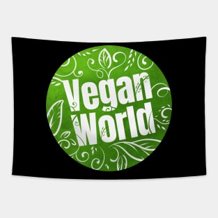 Vegan World Logo For A Better World Which Is Vegan Tapestry