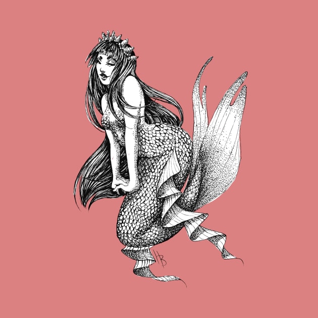 Elegent Mermaid (B&W) by Hannahbattle