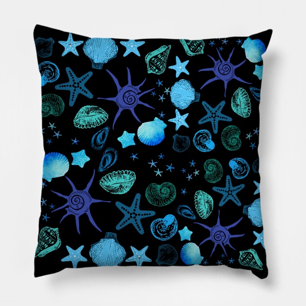 SHELLS PATTERN Pillow by zzzozzo