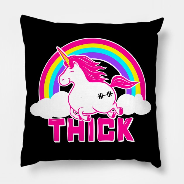 Weightlifting Unicorn, unicorn fitness, gym girl, barbell unicorn Pillow by TimAddisonArt