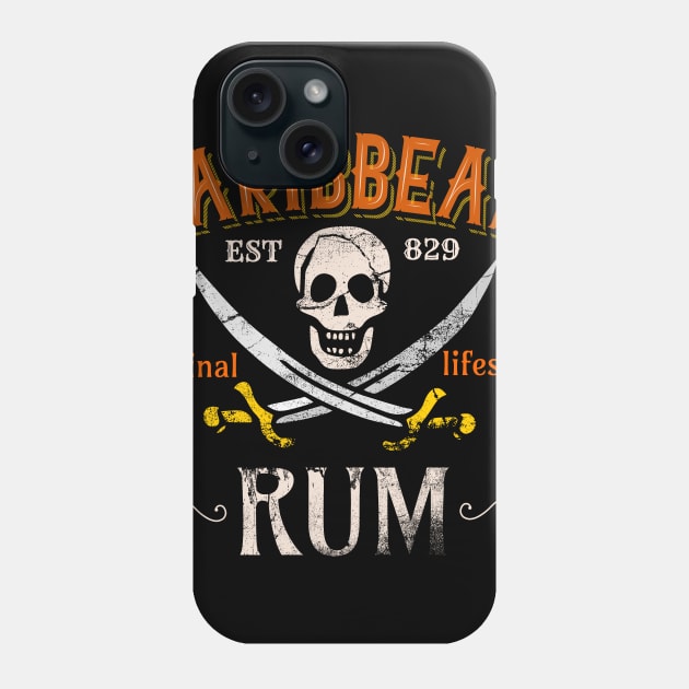 Caribbean Rum Pirates Distressed Sword Skull Lifestyle Phone Case by SpaceWiz95