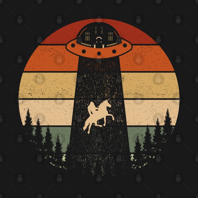 Bigfoot Ufo Abduction Sasquatch Riding A Unicorn by Tesszero