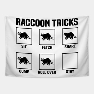 Raccoon tricks funny shirt Tapestry