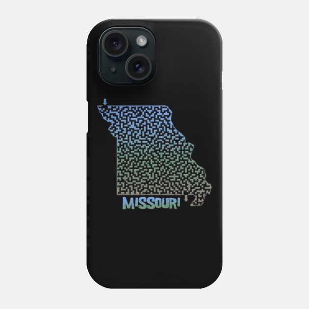 Missouri State Outline Maze & Labyrinth Phone Case by gorff