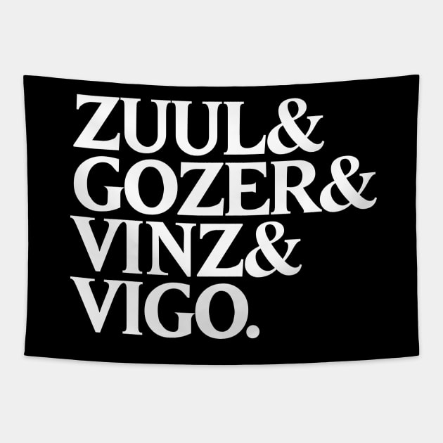 Zuul&Gozer&Vinz&Vigo Tapestry by butcherbilly