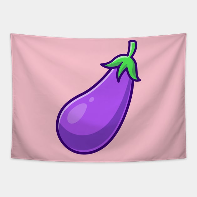 Eggplant Vegetable Cartoon Tapestry by Catalyst Labs