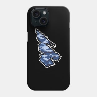 Salt Spring Island Silhouette in Blue Camouflage - Camo Pattern - Salt Spring Island Phone Case