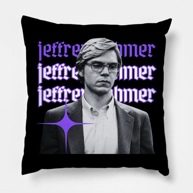 Jeffrey dahmer x retro style Pillow by KawaKiwi