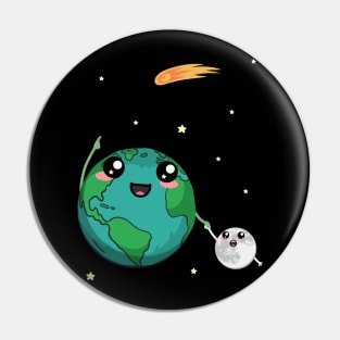 Earth And Moon Cute Uncle Halley Pin