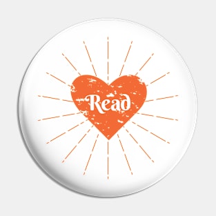 Read Heart - Orange Pin