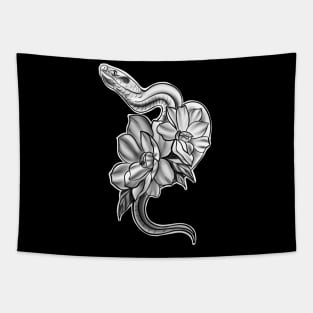 Snake with Flowers Tapestry