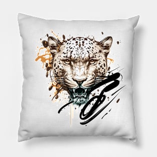 Graffiti Paint Leopard Creative Pillow