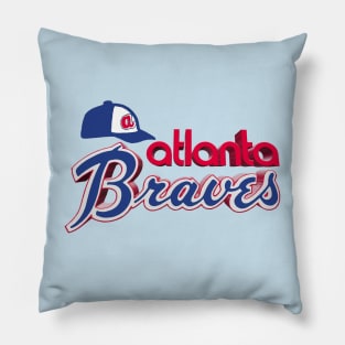 Atlanta Braves 3D - Hank Aaron era 1970s Cap and Logo Pillow
