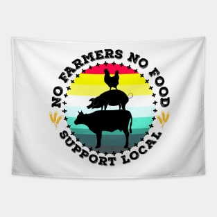 No Farmers No Food Support Local Graphic Design Tapestry