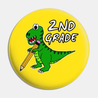 2nd Grade Dinosaur T-Rex Back To School 2022 Pin