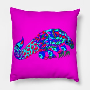 rainbow pangolin scaly anteater ecopop Pillow