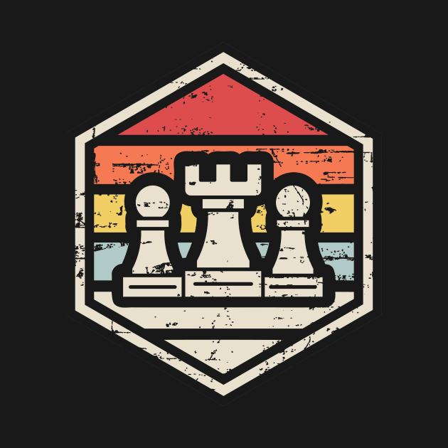 Retro Badge Chess Rook by rojakdesigns