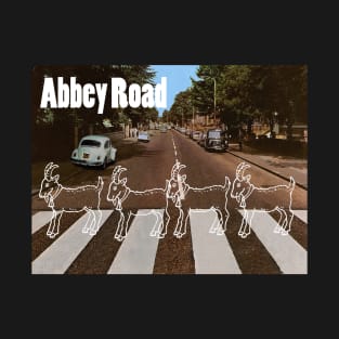 goats walk in street abbey road custom T-Shirt