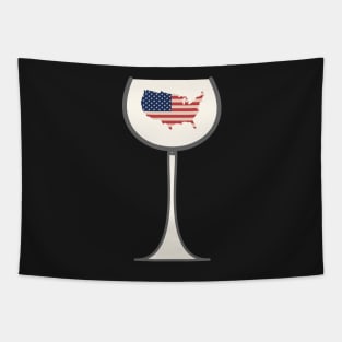 USA in wine glass, Map of USA in a wine glass Tapestry