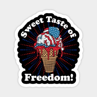 Patriotic Ice Cream Cone American Flag Independence Day Magnet