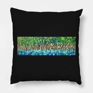 Mangroves On The River (3247a) - Acrylic triptych Pillow