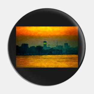 Polish Moon over the Harbor Pin