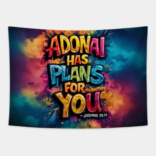 Jeremiah 29:11 - Bible Verse About God's Plans - Bible Graffiti Art Tapestry