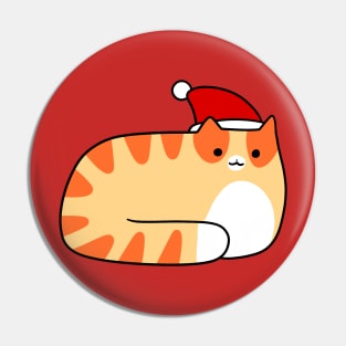 Santa Hat Orange Tabby Cat Pin