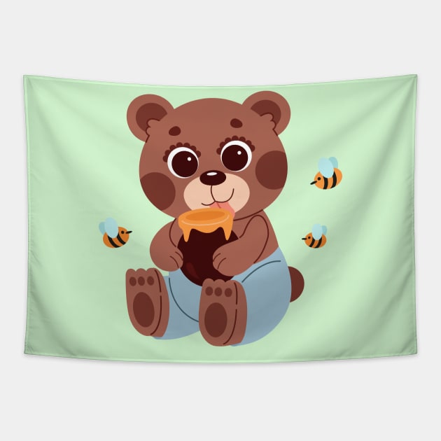 little bear Tapestry by tetiana12.art