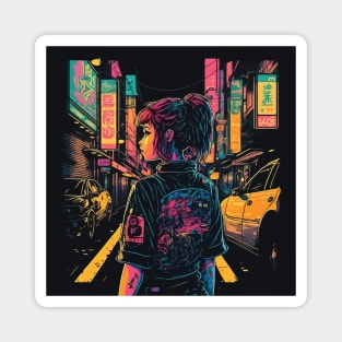 Japanese Street Cyberpunk Tokyo Streetwear Magnet