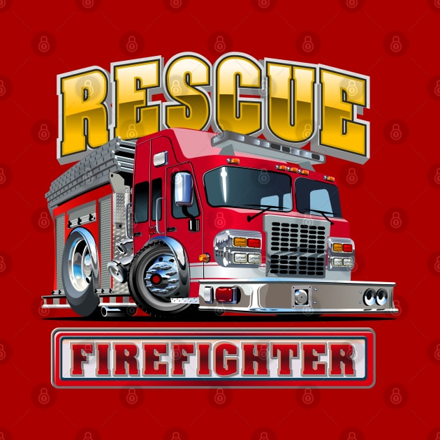 Cartoon Fire Truck by Mechanik