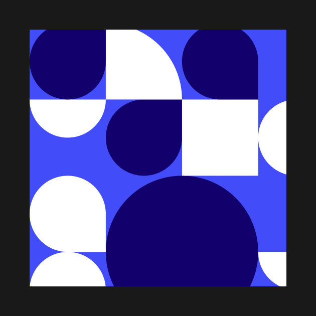 Retro Blue and White Pattern by JonHerrera