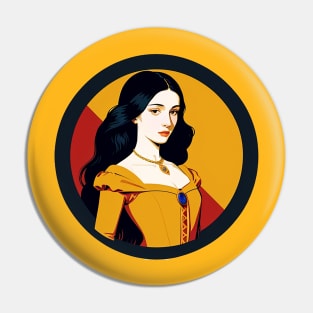 Renaissance Woman in a Yellow Dress Pin